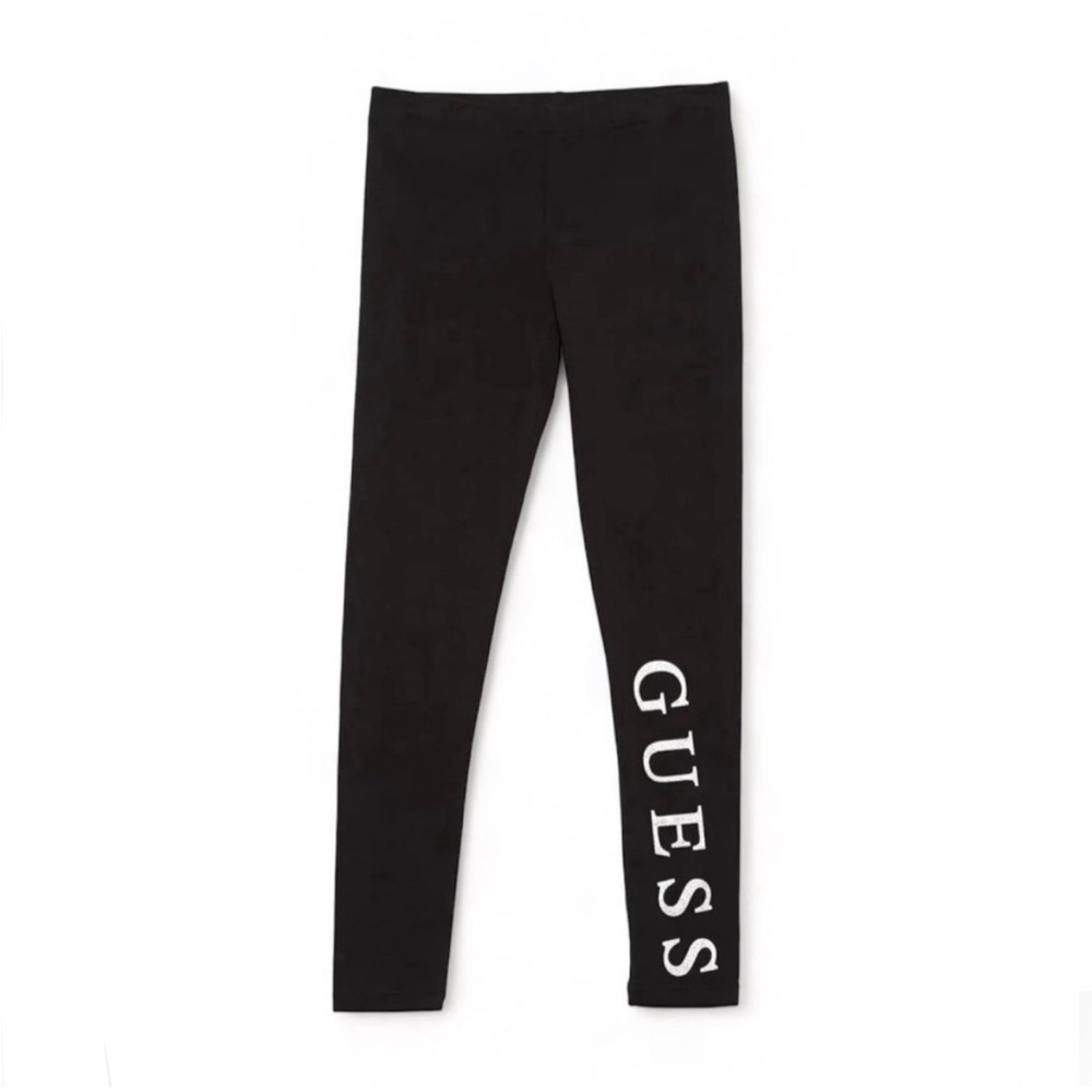 GUESS Girls' Big Logo Black Leggings Size 10